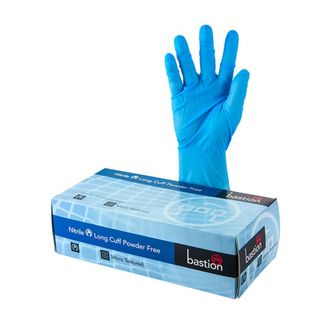 Bastion Nitrile PowderFree Gloves 300mm Cuff MEDIUM - UniPak