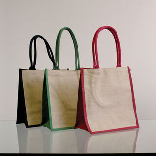 Natural Supermarket Shopper Bag (Green Gusset) - Ecobags