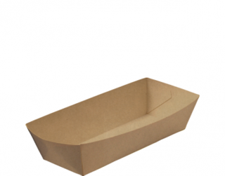 Rediserve' Brown Kraft Paper Hot Dog Trays Hot Dog, Brown Kraft - Castaway