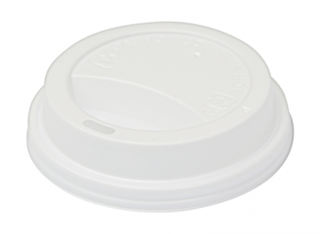 SnapOn Classic Hot Cup Lid WHITE (suit 12oz, 16oz Classic Single Wall Cups) 90 mm - Castaway