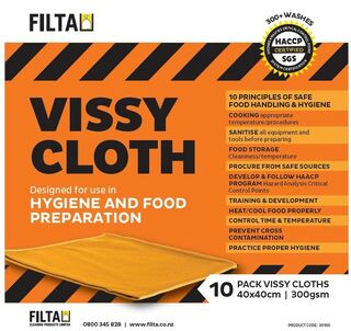 Microfibre Cloths Vissy Orange, Pack 10 - Filta