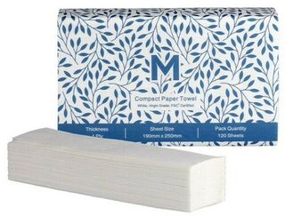 Compact Paper Towel - White, 1 Ply, 120 Sheets - Matthews