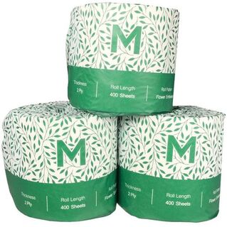 Recycled Wrapped Toilet Tissue - White, 2 Ply, 400 Sheets  - Matthews
