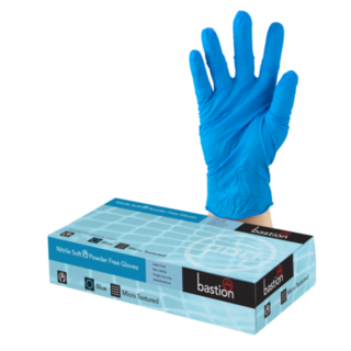 Nitrile Soft Blue Powder Free Gloves - X-LARGE - Bastion