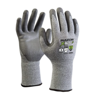 RAZOR PLUS, X500+ Cut 5 PU Dip Glove, Size 11 - Esko