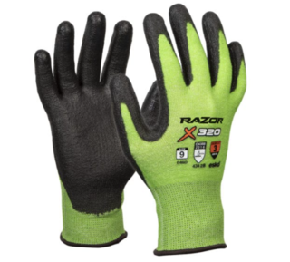 RAZOR X320, HiVis Green Cut 3, Glove, Size 10 - Esko