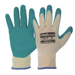 Prosense Diamond Grip Latex Gloves Poly/Cotton Liner, Size 8 - Paramount