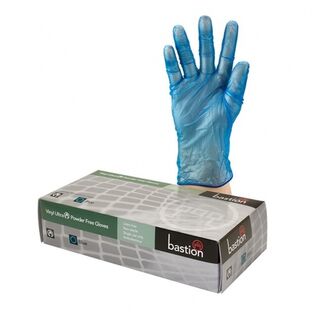 Vinyl Ultra P/F Blue Gloves Large - Bastion