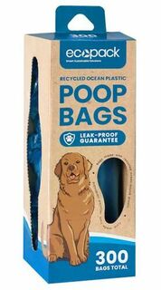 Dog Poop Bags Ocean-Bound Recycled Plastic Box (300 Bags)  – Ecopack