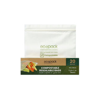 Resealable Snack Bags Compostable 160x110mm - Ecopack
