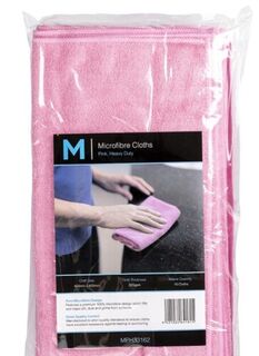 Microfibre Cloths Pink 400x400mm 300gsm Carton 50 - Matthews