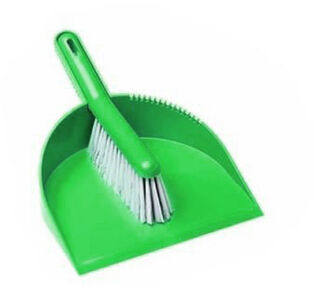 Deluxe Brush & Pan Set - Green, Soft Bristles