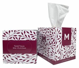 Cube Facial Tissues - White, 3 Ply, 65 Sheets - Matthews