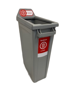 Recycling Bin 87Ltr Rectangle Red Lid / Rubbish/Landfill - Trust