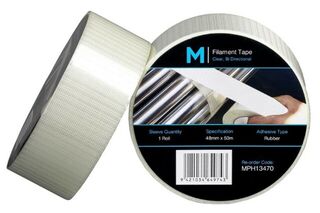 Bi Directional Filament Tape - Clear, 48mm x 50m x 140mu - Matthews