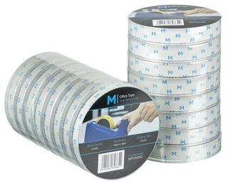 Acrylic Office Tape - Clear, 18mm x 66m x 45mu, 76.2mm Core *Large Core - Matthews