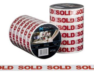 Message Tape Sold - White/Red, 24mm x 100m x 50mu - Matthews