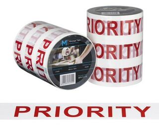 Message Tape Priority - White/Red, 48mm x 100mm x 50mu - Matthews