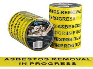 Message Tape Asbestos Removal - Yellow/Black, 48mm x 100m x 50mu - Matthews
