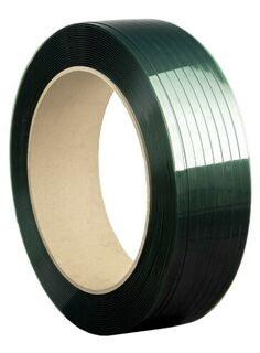 PET Strapping Band Embossed - Green, 9.2mm x 3000m x 0.65mm, 225kgf - Matthews