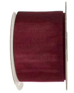 Cut Edge Organza 50mm X 50mtrs Burgundy - Bee Dee