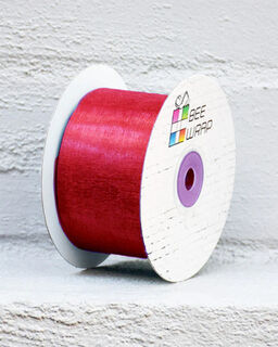 Cut Edge Organza 50mm X 50mtrs Dark Red - Bee Dee