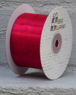 Cut Edge Organza 50mm X 50mtrs Hot Pink - Bee Dee