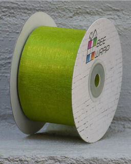 Cut Edge Organza 50mm X 50mtrs Lime - Bee Dee