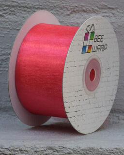 Cut Edge Organza 50mm X 50mtrs Peach - Bee Dee