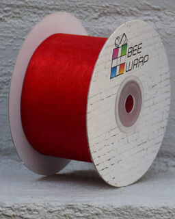 Cut Edge Organza 50mm X 50mtrs Red - Bee Dee