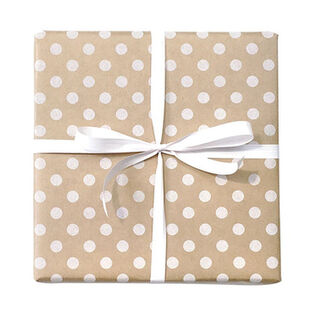 60cm Spot On Kraft Wrap White - Bee Dee