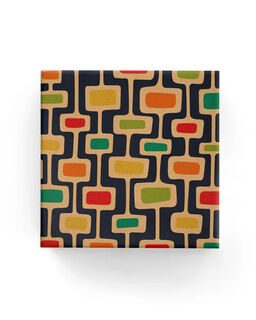 Retro Beads on Kraft Wrap Navy - Bee Dee