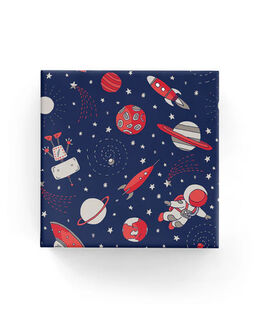 Space Wrap Navy Taupe Red - Bee Dee