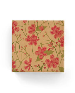 Wild Blossoms on Kraft Wrap Hot Pink Lime - Bee Dee