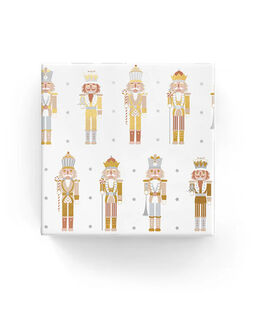 Nutcracker and Stars Wrap Gold Silver Beige - Bee Dee