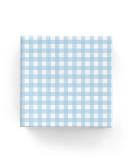 Gingham Check on Matte Wrap Pale Blue - Bee Dee