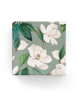 Watercolour Magnolia on Matte Wrap Sage - Bee Dee