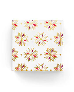 Cutout Snowflakes Wrap Beige Red Gold - Bee Dee