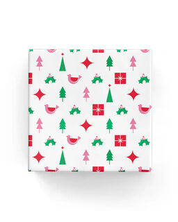 Xmas Icons Wrap Red Green Pink - Bee Dee