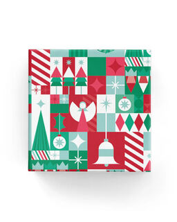 Joyous Geo Xmas Wrap Red Green - Bee Dee