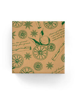 Xmas Punch on Kraft Wrap Green - Bee Dee