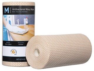 Antibacterial Wavy Wipes - Brown, 300mm x 500mm, 90 Sheets, 80gsm  *Heavy Duty - Matthews