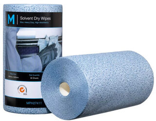 Solvent Dry Wipes - Blue, 300mm x 500mm, 90 Sheets, 80gsm  *Solvent/Oil Use - Matthews