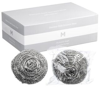 Stainless Steel Scourer - Silver, 70g Scourer Weight Carton 60 *Individually Wrapped  - Matthews