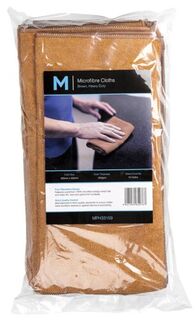 Microfibre Cloths Brown 400x400mm 300gsm Carton 50 - Matthews