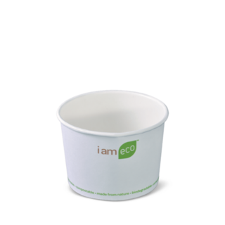 8oz Paper Eco Bowl I Am Eco' White 240ml   - Detpak