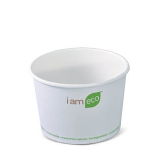 16oz Paper Eco Bowl I Am Eco' White 480ml   - Detpak