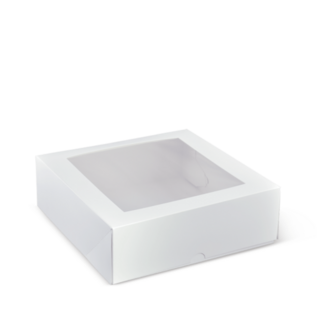 9 Inch Square Patisserie Box White 230 x 230 x 75   - Detpak