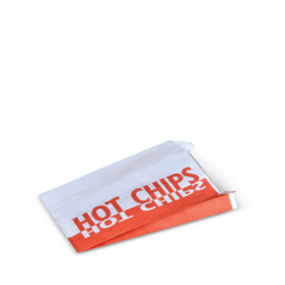 Hot Chips Grease Resistant Satchel Bag (1 Ply) Hot Chips 160 x 92 x 34   - Detpak