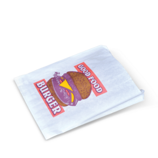 Burger Grease Resistant Satchel Bag (1 Ply) Good Food 219 x 175 x 45   - Detpak